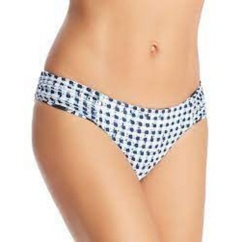 Lucky Brand Size Medium Reversible Shirred Hipster Bikini Bottoms Swim - Picture 2 of 6